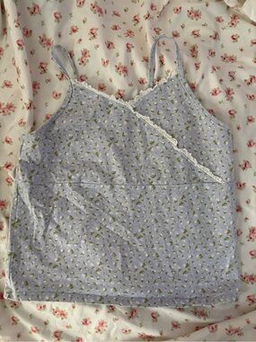 Target light blue Floral Lace-Trim Camisole